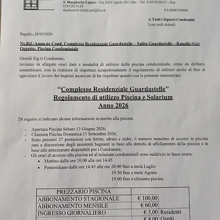 Daire Guardastelle House Rapallo